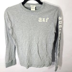 Abercrombie Kids Boys Muscle Size Medium M Long‎ Sleeve Shirt Top Gray